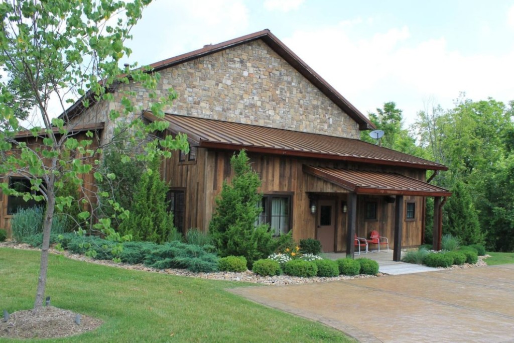 Alternate Siding Material Post-frame building with alternate siding material for a rustic custom exterior.
