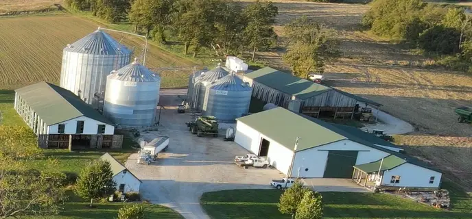 Pole Barn Wind Design Farm property after severe wind, illustrating the importance of pole barn wind design.