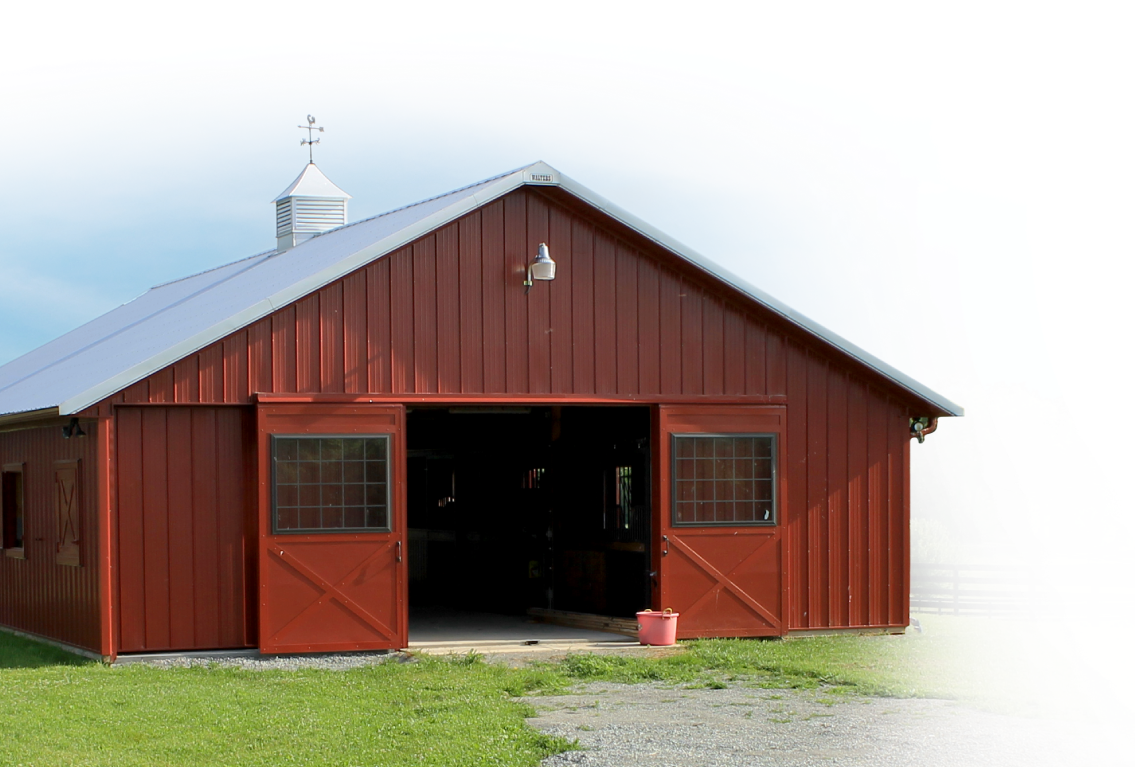 Custom Horse Barn with Stall Doors | Walters Buildings Custom horse barn with stall doors and open access designed for equestrian care and ventilation