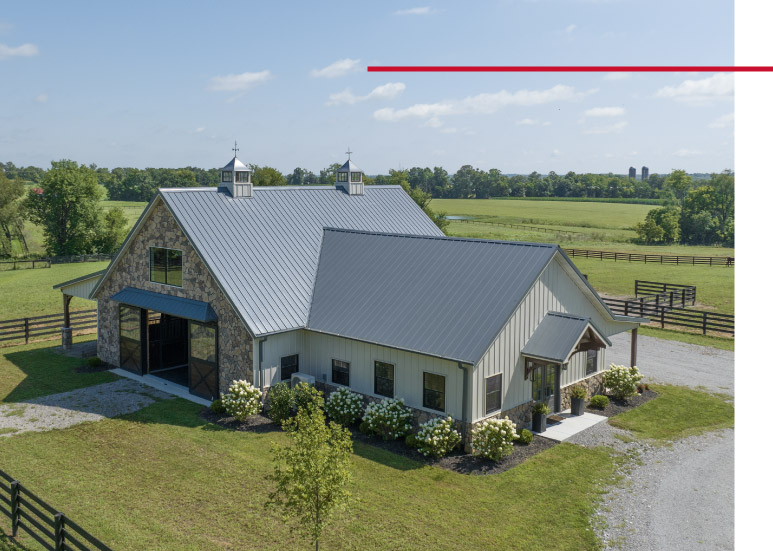 Horse Barn with Living Quarters | Walters Buildings Custom horse barn with living quarters and stone exterior