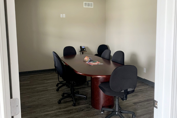 Fire Department Office Meeting Room Fire department meeting room with conference table and chairs
