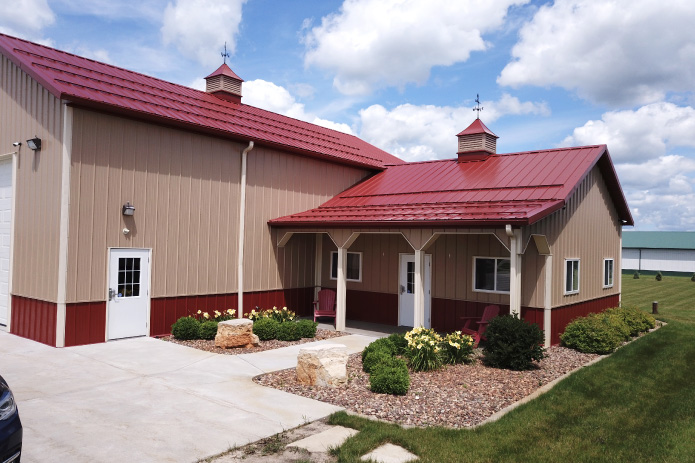 Storage Condo Office Entrance with Covered Porch | Walters Buildings Caption: commercial storage condo office entrance with covered porch