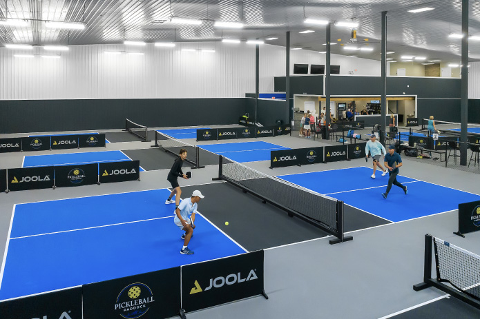 138' x 152' Pickleball Paddock indoor pickleball courts inside post frame facility