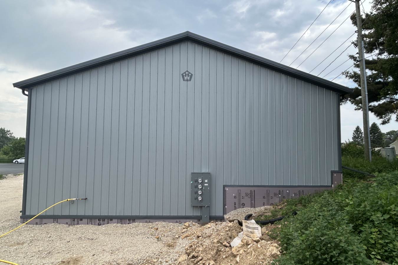 business condos steel end wall with electrical service and utility connections