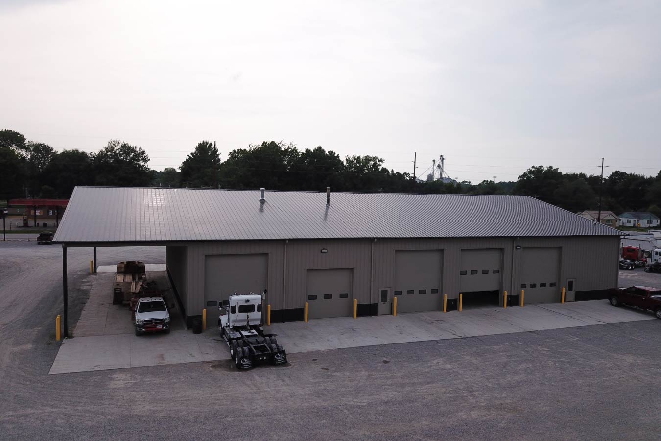 Vaughan Equipment commercial service building with multiple overhead doors