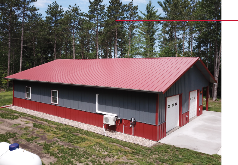 40' x 56' pole barn with living quarters garage built by Walters Buildings