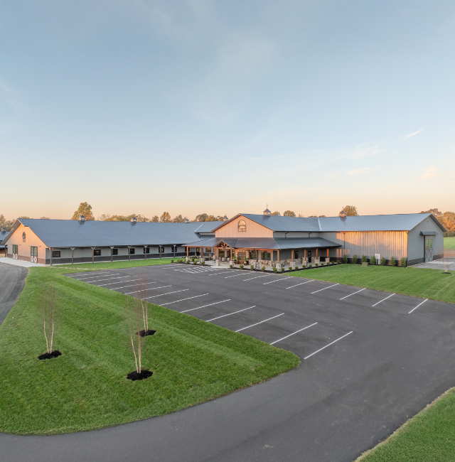 The Settlement Equestrian Center in Paducah, Kentucky The Settlement Equestrian Center in Paducah, Kentucky with indoor riding arena, stall barn, and front lobby entrance