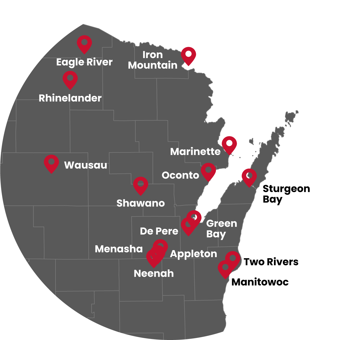 Green Bay Service Area For Walters Buildings