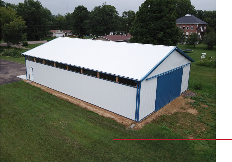 Overhead View of Custom Post-Frame Storage Building Overhead View of Custom Post-Frame Storage Building
