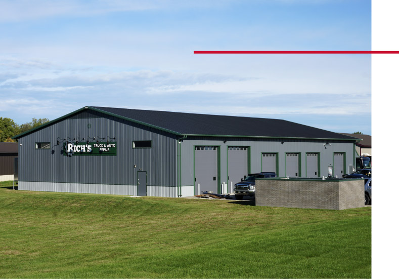 Custom Post-Frame auto repair facility for Rich’s truck & auto repair Custom Post-Frame auto repair facility for Rich's truck & auto repair