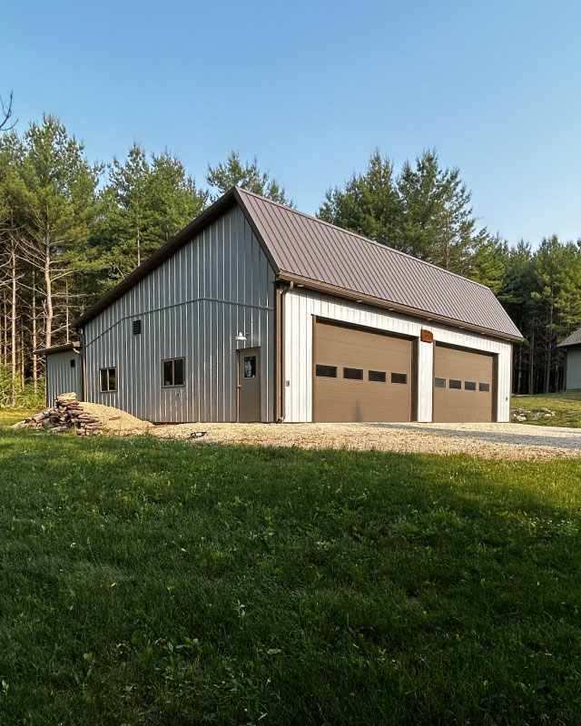 36' x 50' Custom Post-Frame Workshop in West Bend, Wisconsin